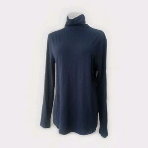 Banana Republic Wool Blend Blue Base Layer Turtleneck Old Money Nwt Sz L Petite